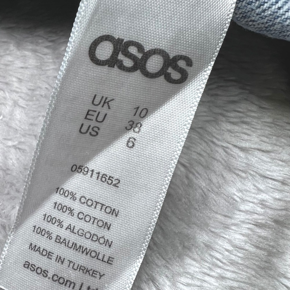 ASOS Womens Size 6 Denim Mini Skirt Blue Jean Raw Hem Casual Summer Festival - Picture 5 of 13